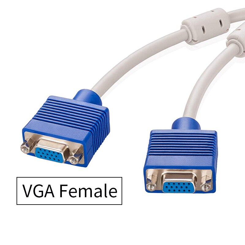 VGA Splitter Cable Male to 2 Female Monitor Adapter Extension Converter Video Cable PC Laptop Monitor Stable VGA Wire Cord