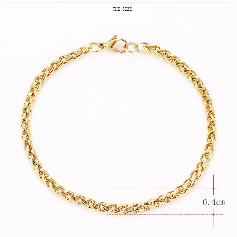 CACANA Stainless Steel Chain Bracelets For Man Women Gold Silver Color For Pendant Flower Basket Donot Fade Jewelry N1828