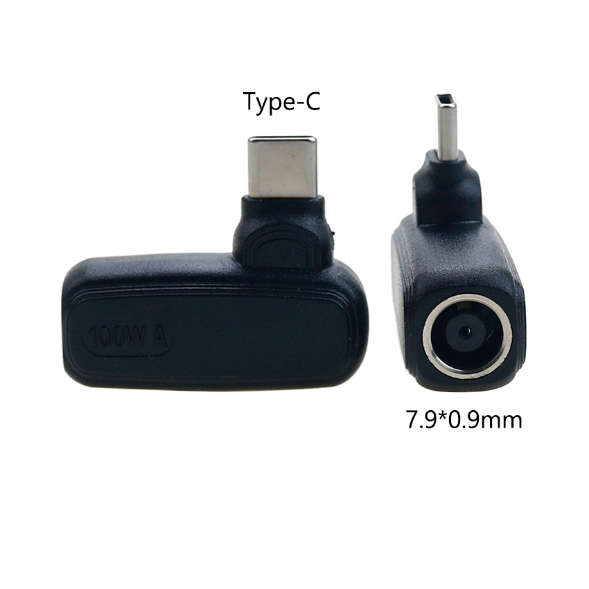 1 stk. 100w dc-strømstik hun- til usb type c-hanstikadapter universel bærbar computerstrømadapter pd-strømadapterstik: Militærgrøn