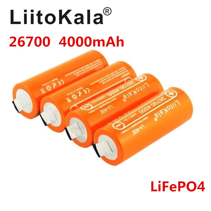 LiitoKala Lii-40E 3.2V 26700 rechargeable LiFePO4 battery pack 4000mah lithium cell for 24V e-bike powe +DIY Nickel sheets