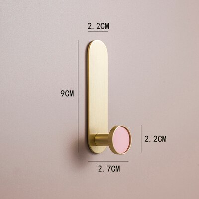 Massief Messing Kleerhanger Muur Gemonteerde Kapstok Decoratieve Sleutelhouder Hoed Sjaal Handtas/Gratis Ponsen Deur Zonder Trace nail: HK-328-fen-S