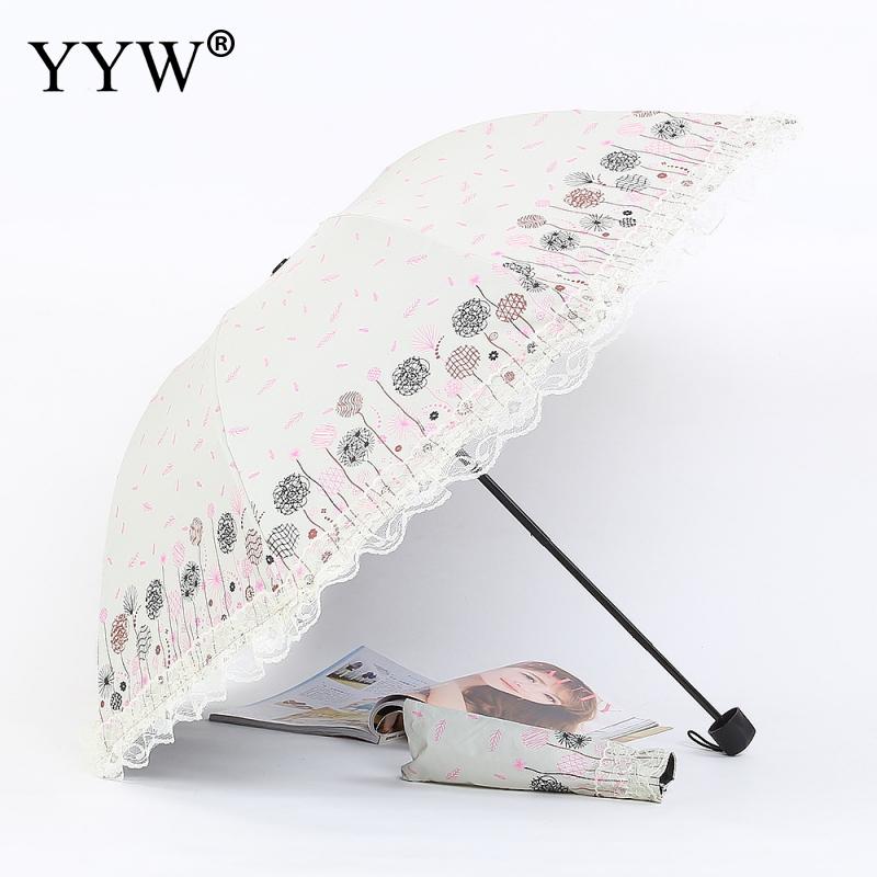 Folding Umbrella Lace Solid Color Pockets Umbrellas Rain Women Parasol Kids Plastic Paraguas Umbrella Machine Ambrella