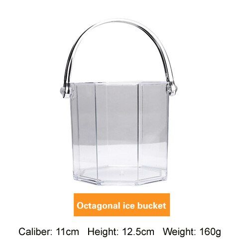 Acrylic Ice Bucket commercial champagne barrel plastic ice bucket hotel bar KTV ice bucket ice bucket wine cooler: E