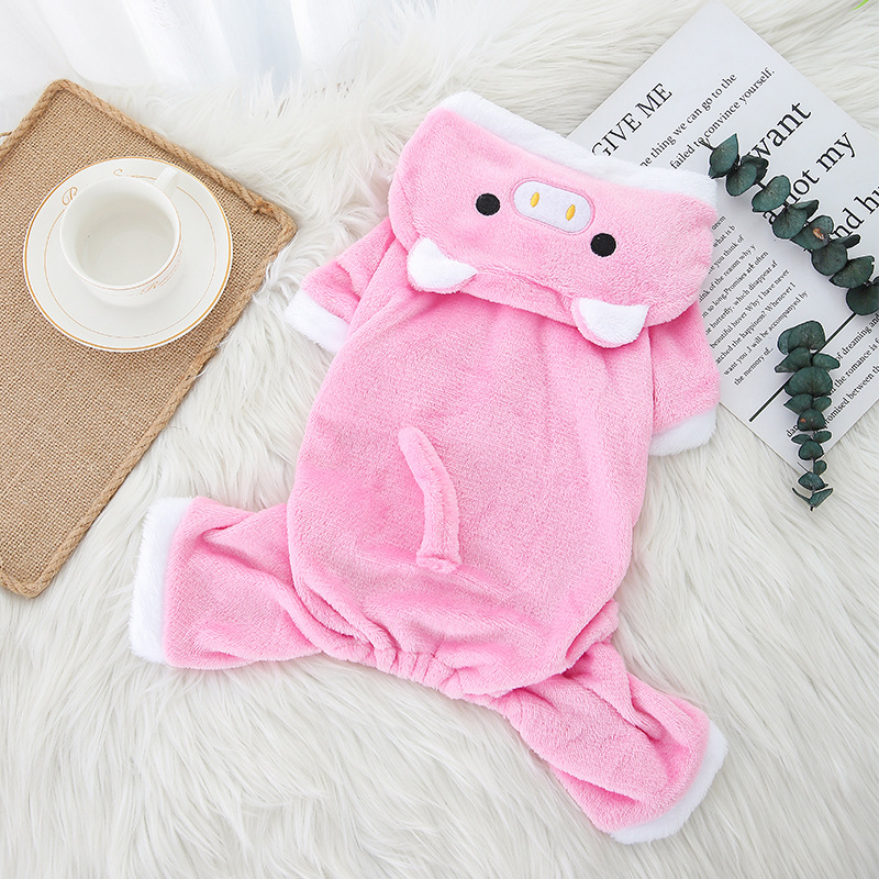 Zimowe ubrania dla psów Ciepłe polarowe bluzy z kapturem dla małych psów Chihuahua Puppy Cats Kurtka Płaszcz Kombinezon dla psa Kostium: XXL / Czerwony