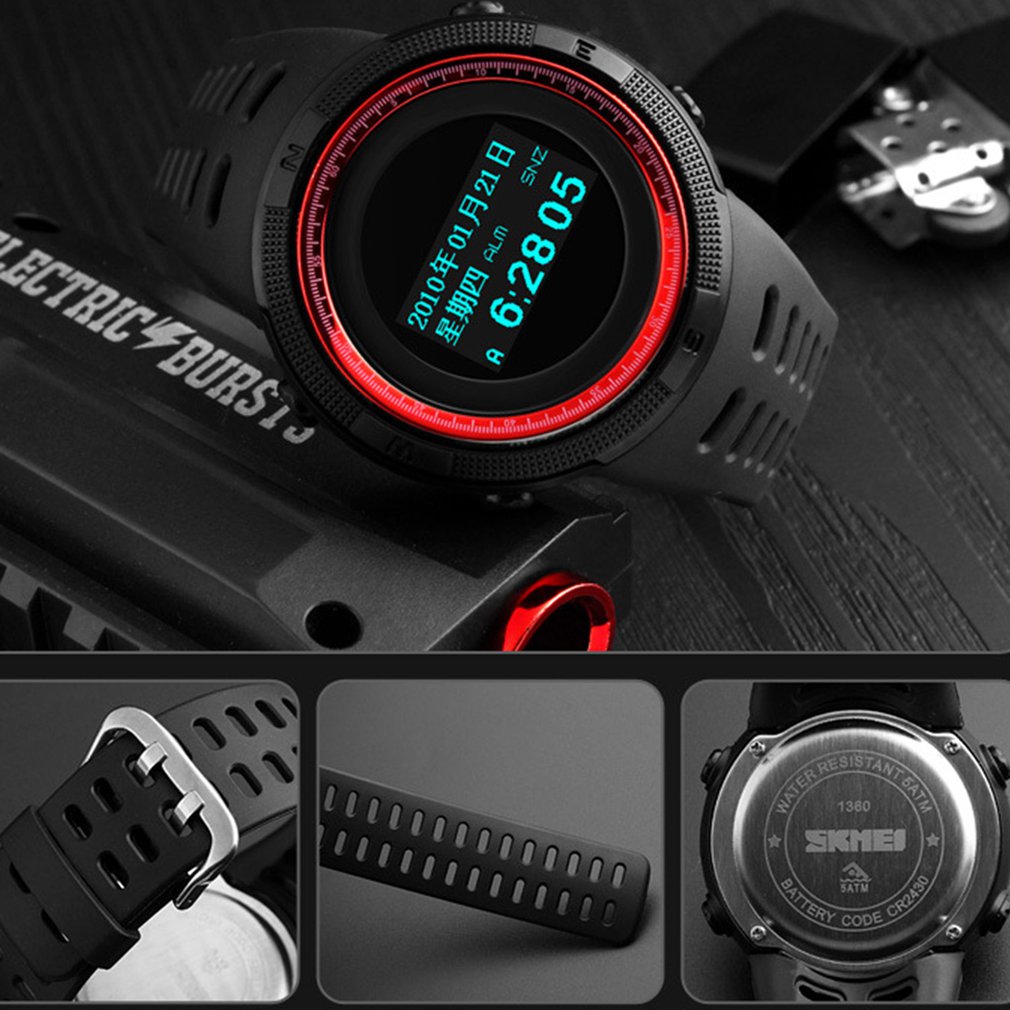 Multifunctional Men's Watch Compass Outdoor Sports Waterproof Electronic Watch