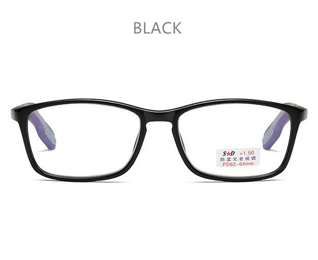 Uvlaik blauwlichtblokkerende leesbrillen voor dames en heren, presbyopische leesbrillen 1.0 1.5 2.0 2.5 3.0 3.5 4.0 presbyopiebrillen: +200 / Zwart