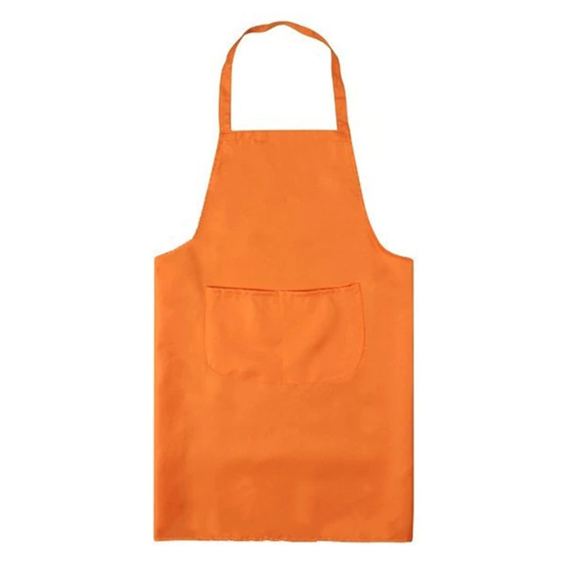 Apron Kitchen Cooking Kitchen Apron for Woman Men Chef Waiter Cafe Shop BBQ Hairdresser Aprons Custom Bibs: Orange