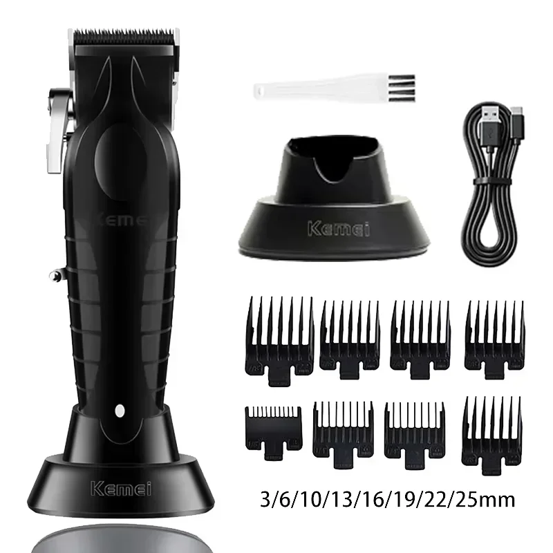 Kemei Elektrische Haarschneidemaschine Kit Herren Haarschneidemaschine Professionelle Haarschneidemaschine Clipper KM-2296 KM-2299 KM-1102: Grau