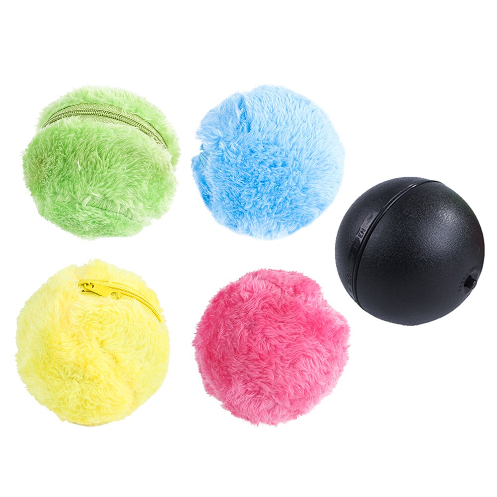 5pcs Magic Roller Ball Battery Powered Pet Electric Automatic Chew Plush Toys Dog Cat Interactive Funny Rolling Toys: Default Title