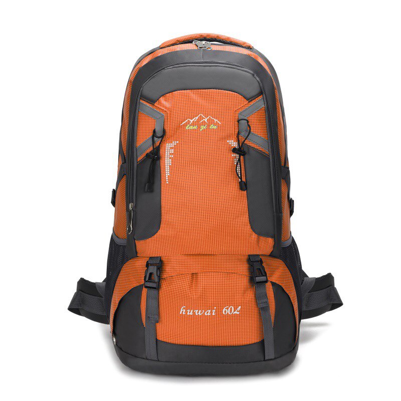 60L Waterproof Outdoor Trekking Climbing Backpack Unisex Camping Travel Nylon Bag Hiking Rucksack Fishing Cycling Backpack: Orange