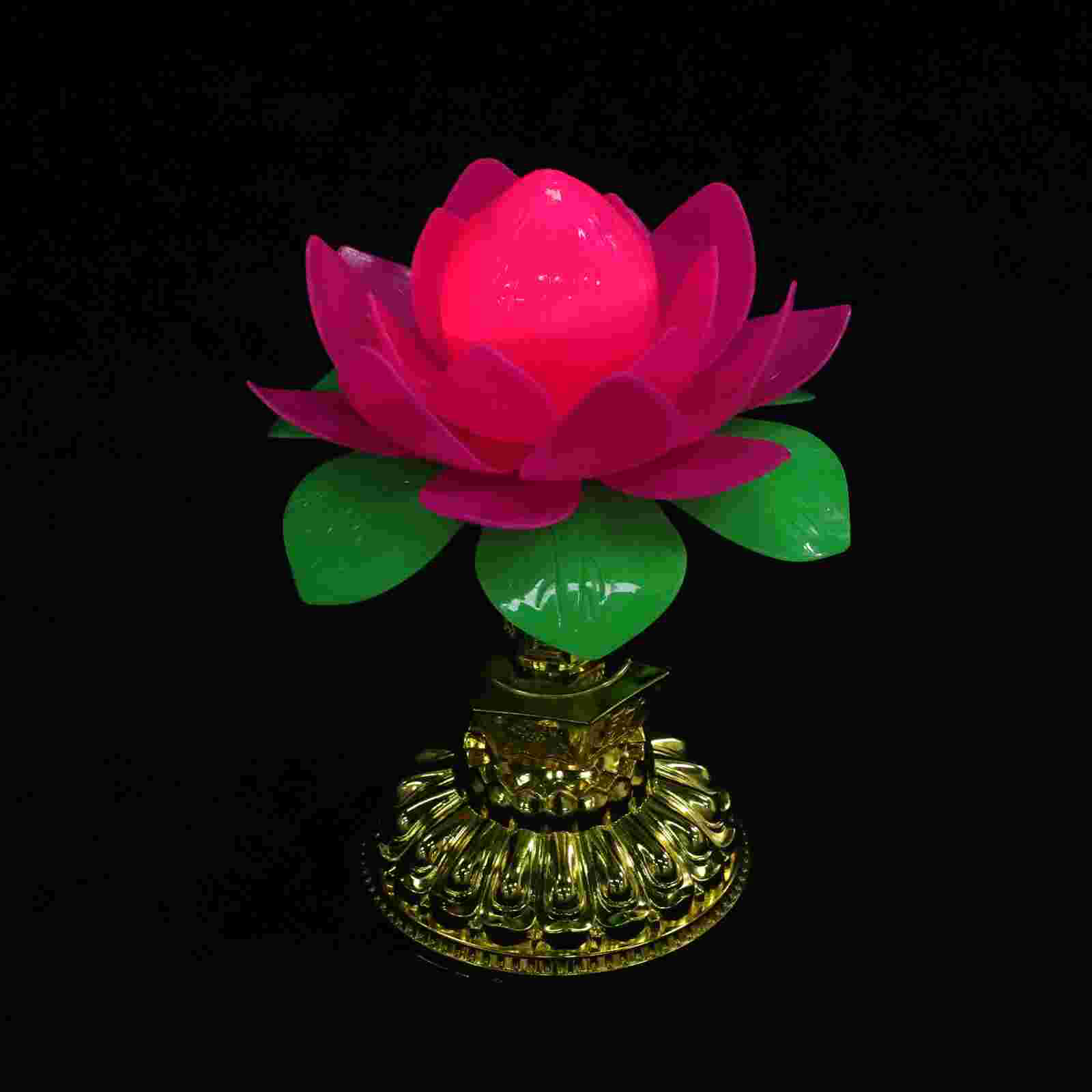 LED Night Lamp Temple Hall Night Light Lotus Shaped Night Lamp Temple Decor: Default Title