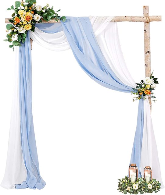 Bruiloft Boog Drapping Stof 27.5Inch X 236Inch Chiffon Stof Gordijn Gordijnen Ceremonie Receptie Swag: 1