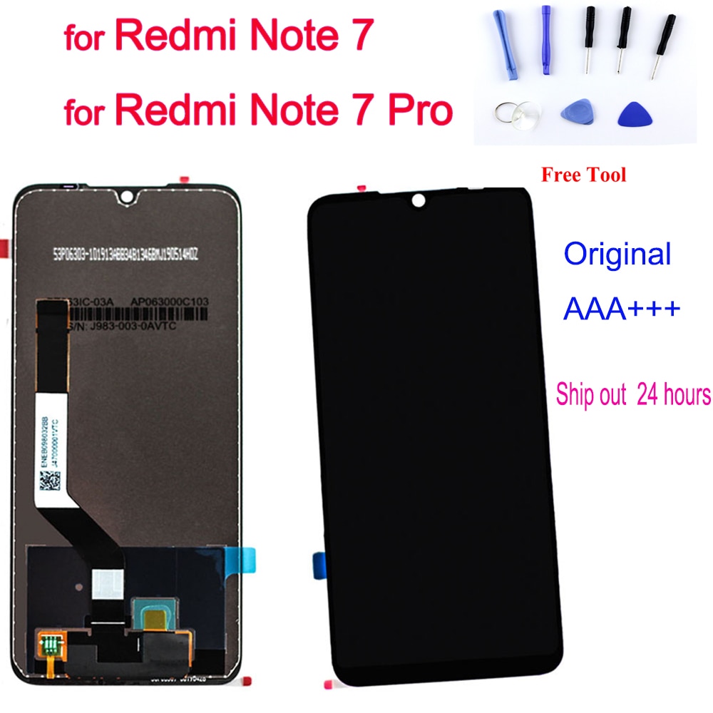 Original Display for Xiaomi Redmi Note 7 LCD Display Touch Screen Digitizer Assembly Frame Redmi Note 7 Pro Replace Free Tools