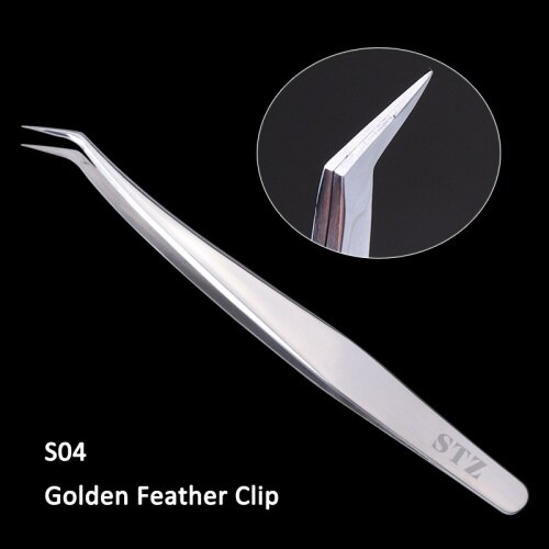 STZ 1pcs Rvs Wimper Extension Pincet Rechte Gebogen Curler Voor Wimper-valse Clip Makeup Nail Art Gereedschap s01-05: S04
