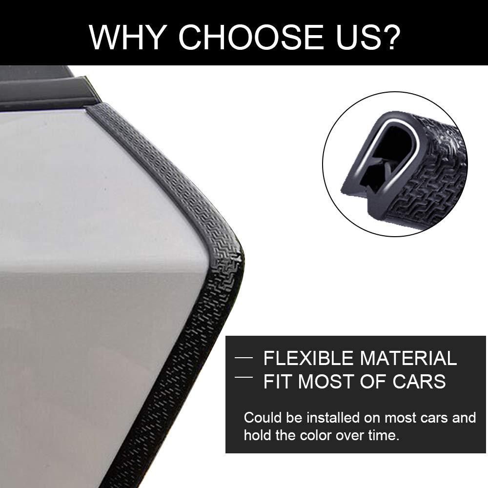 Protectores de borde de puerta de coche de 16 pies, borde de goma Flexible embellecedor para coches, barcos, vehículos y equipo de Vidrio Metálico, tiras protectoras de sellado