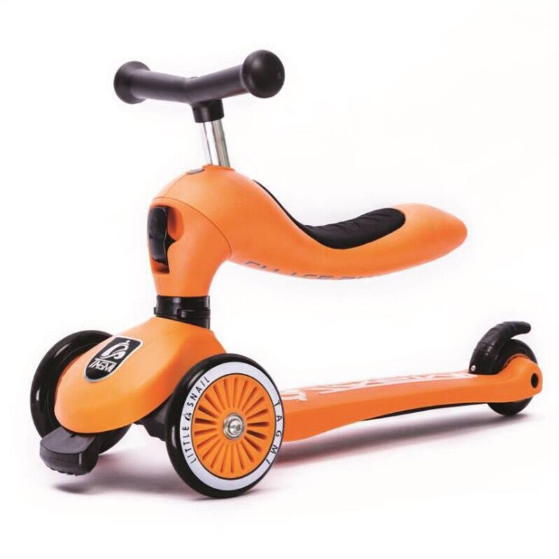 Tagmi Kleine Slak Scooter Combo Een Sleutel Conversie Kinderen Drie Wiel Scooter Rijden Een Fiets Outdoor Fun Sport: Oranje