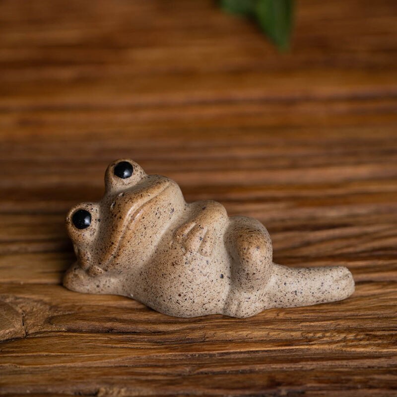 Porcelaine 3CM/5CM grenouille thé Animal de compagnie Zen service à thé poterie grossière à la main Animal chinois mignon Style moderne décor à la maison: B
