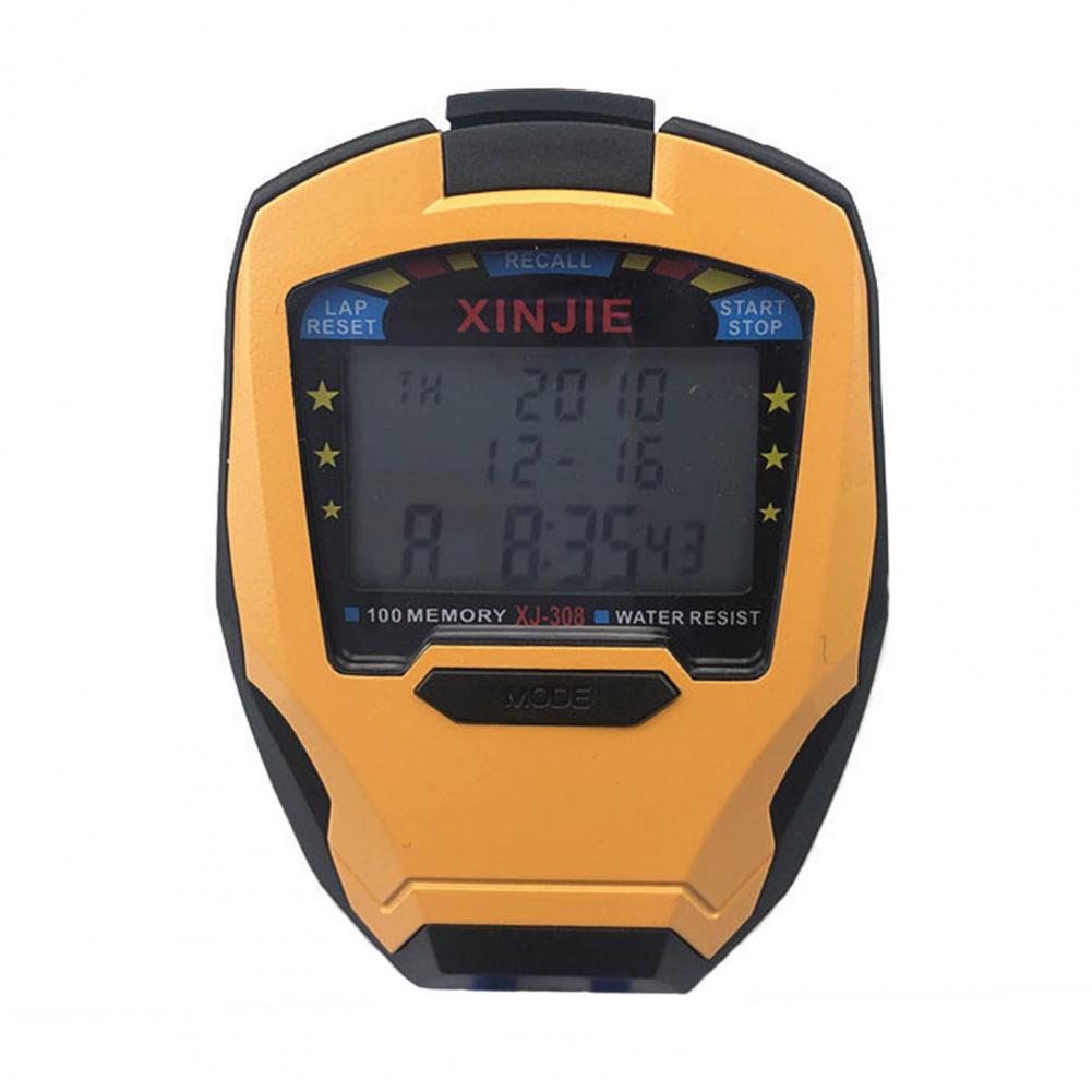 Stopwatch Portable Sport Stopwatch Large Display Memory Stopwatch 100 Lap-Memory Three Rows Digital Chronograph for Swimming: Default Title