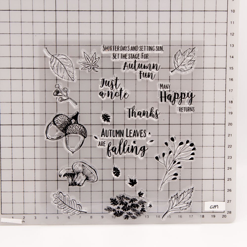 Falling autumn leaves Transparent Clear Silicone Stamps for DIY Scrapbooking/Card Making/Kids Fun Decoration Supplies