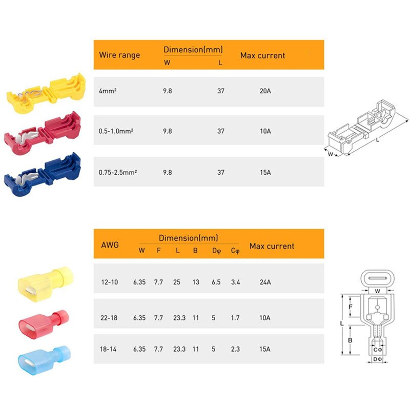 50 Stuks (25Set) quick Elektrische Kabel Terminals Snap Splice Lock Wire Terminal Crimp Elektrische Connectors Waterdichte Draad Connector