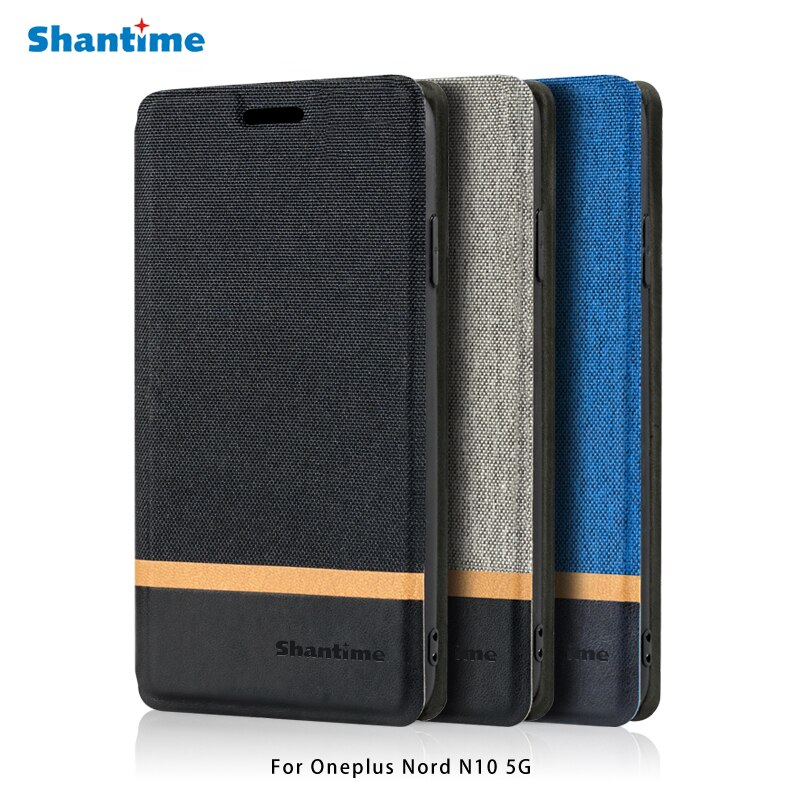 Canvas PU Leather Phone Case For Oneplus Nord N10 5G Flip Case For Oneplus Nord N10 5G Business Case Soft Silicone Back Cover