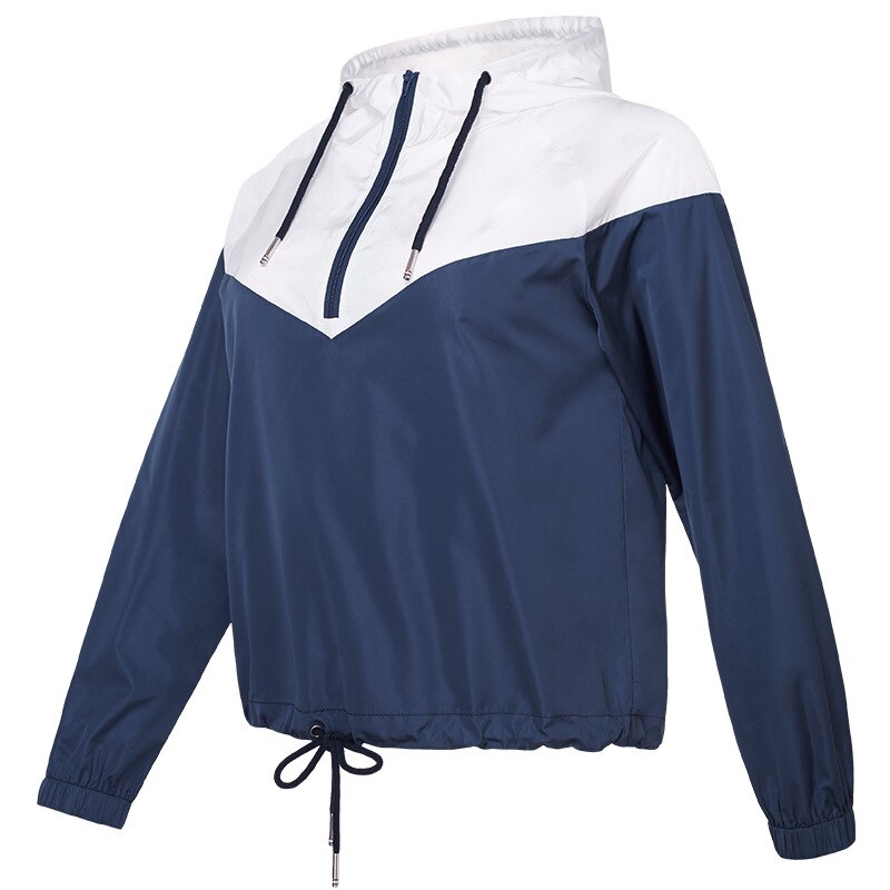 S-Xl Lange Mouwen Skin Running Jacket Vrouw Dunne Sport Dragen Voor Gym Splicing Capuchon, outdoor Sport Rits Jas