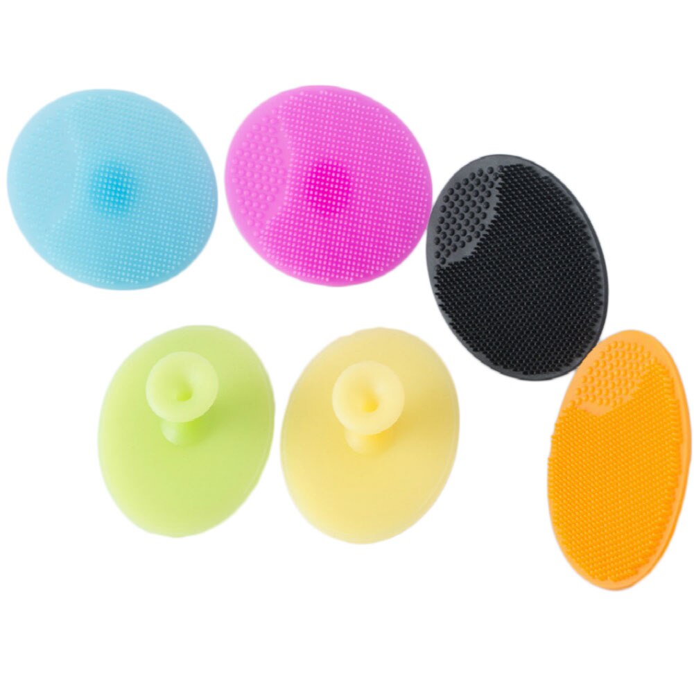 Färg slumpmässig baby ansiktsborste spädbarn baby mjuk silikon tvätt ansiktsrengöringsdyna baby hud skrubb rengöringsverktyg