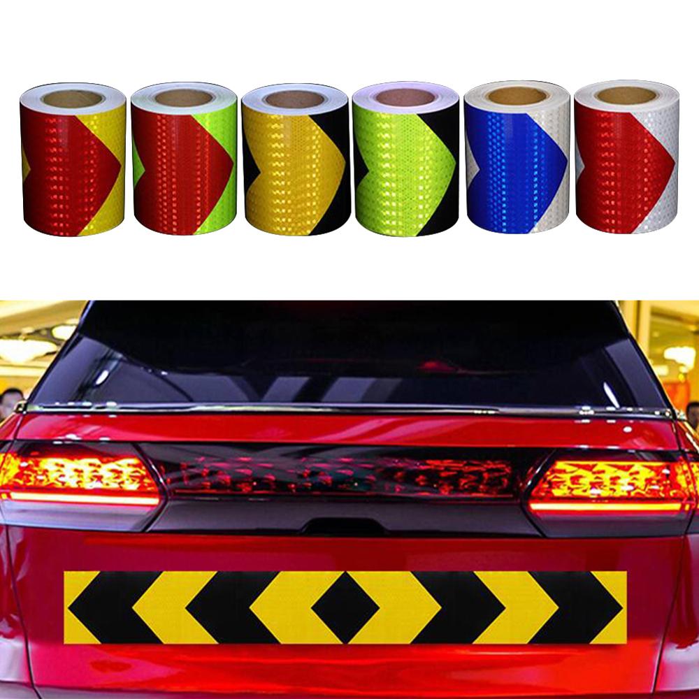 Car Safety Mark Reflective Arrow Strip Stickers Warning Light Reflector Protective Sticker Warning Tape Reflective Film 5*300cm