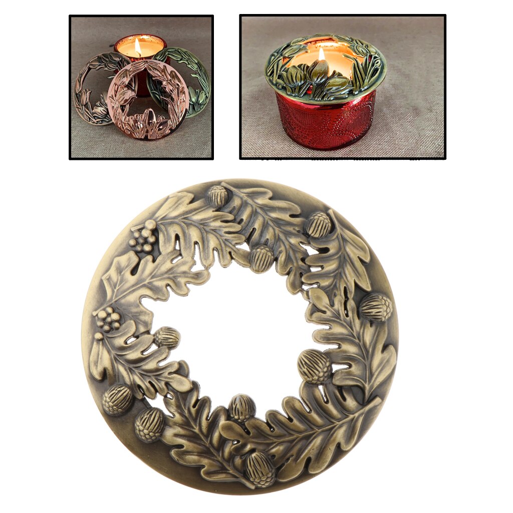 Jar Candle Toppers Accessories Sleeves Countertop Candle Jar Lids Decorative: Bronze