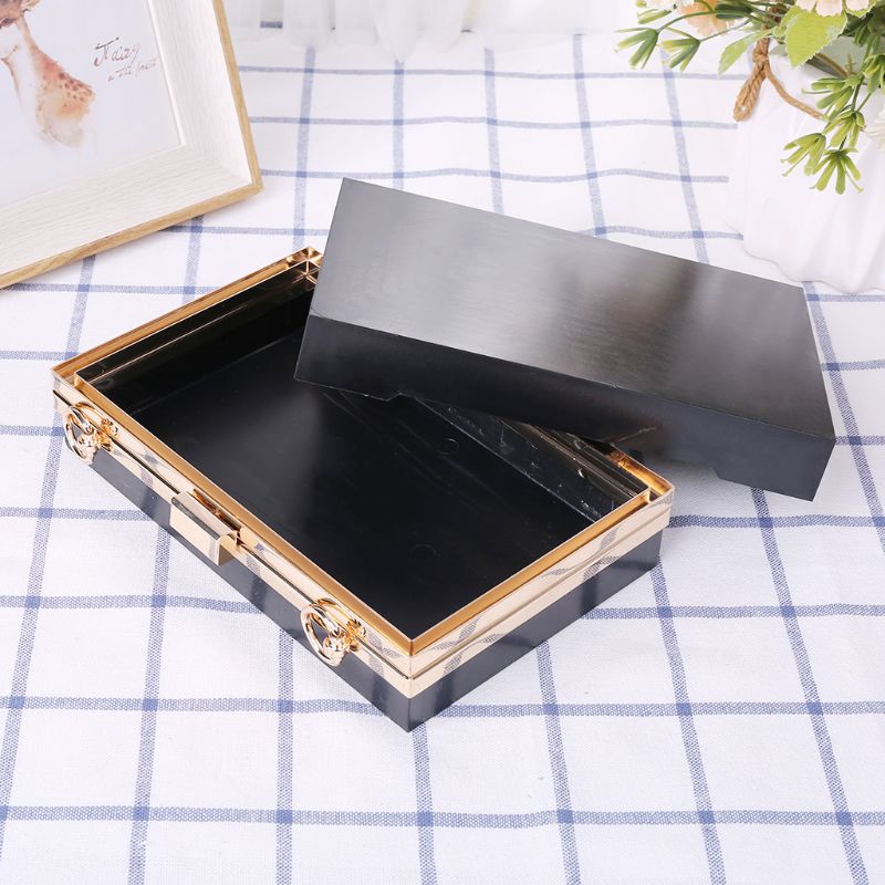 Rectangle Metal Frame Box Purses Handles for DIY Handbags Evening Bag Clutch Accessories