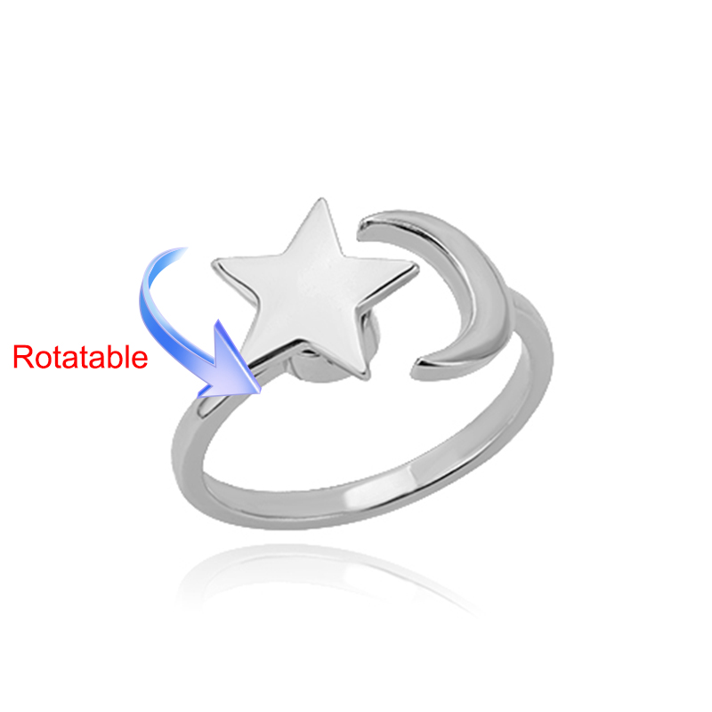 Four Clover Rotating Anxiety Rings for Women Gold Color Adjustable Stainless Steel Wedding Ring Aesthetic Jewelry anillos: Red