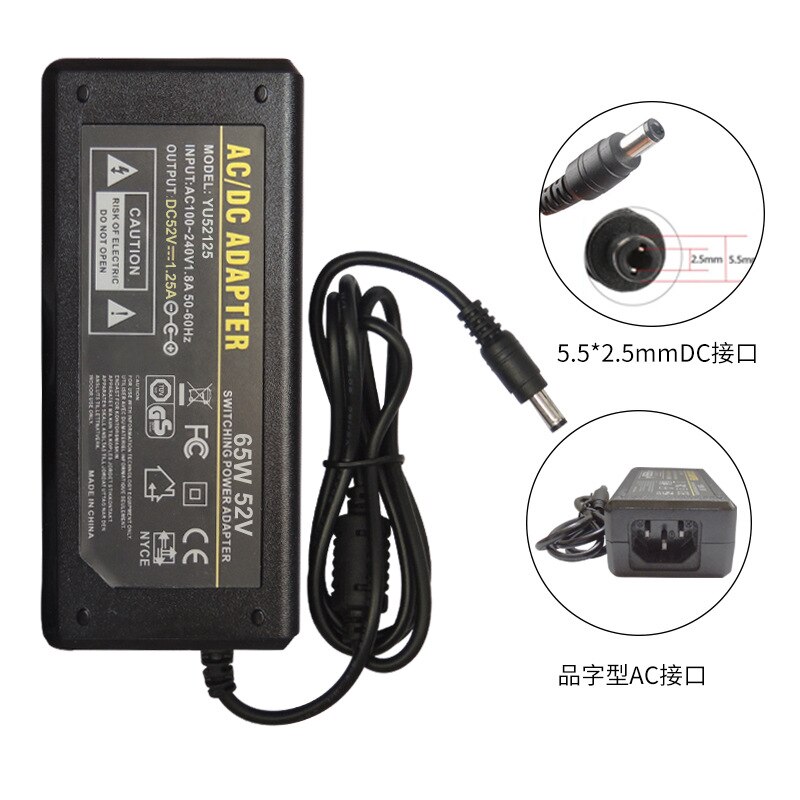 DC Power Supply 52V 1.25A 3A Adapter Charger for CCTV POE Camera
