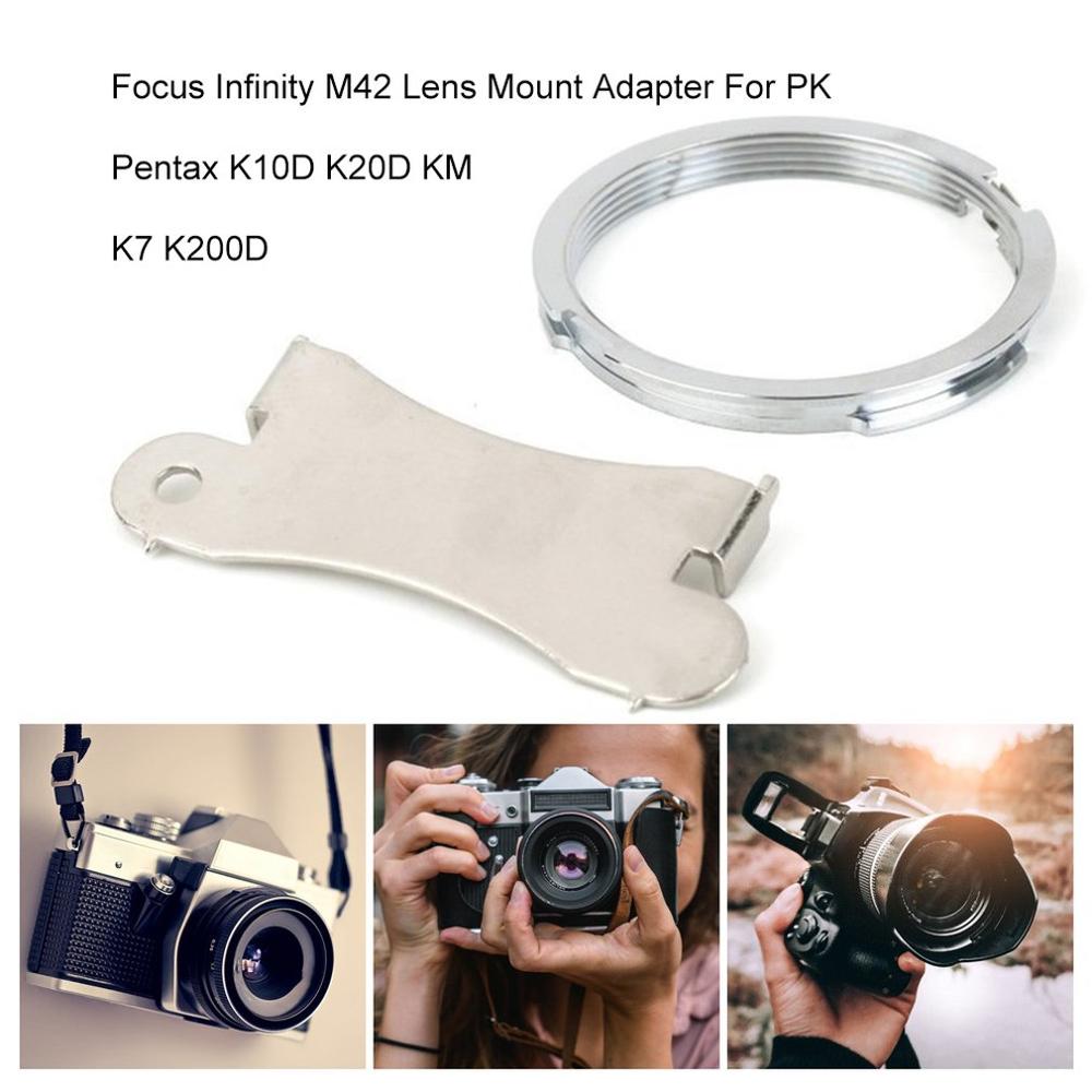 Beroep Zilveren Lens Adapter Ring Focus Infinity M42 Lens Mount Adapter Voor Pk Voor Pentax K10D K20D Km K7 K200D