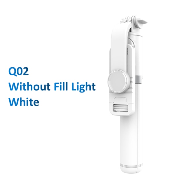 Draadloze Bluetooth-Compatibel Selfie Stick Opvouwbare Mini Statief Sluiter Afstandsbediening Voor Ios Android: Q02 white