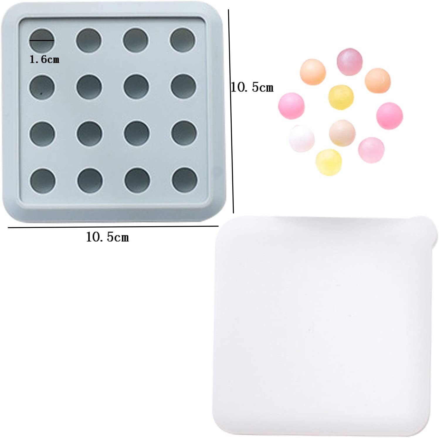 Kuglekugle silikoneform til kage bagværk bagning chokolade slik fondant bagværk rund form 3d sæbeform gør det selv dekoration: Blå 1.6cm 16 huller