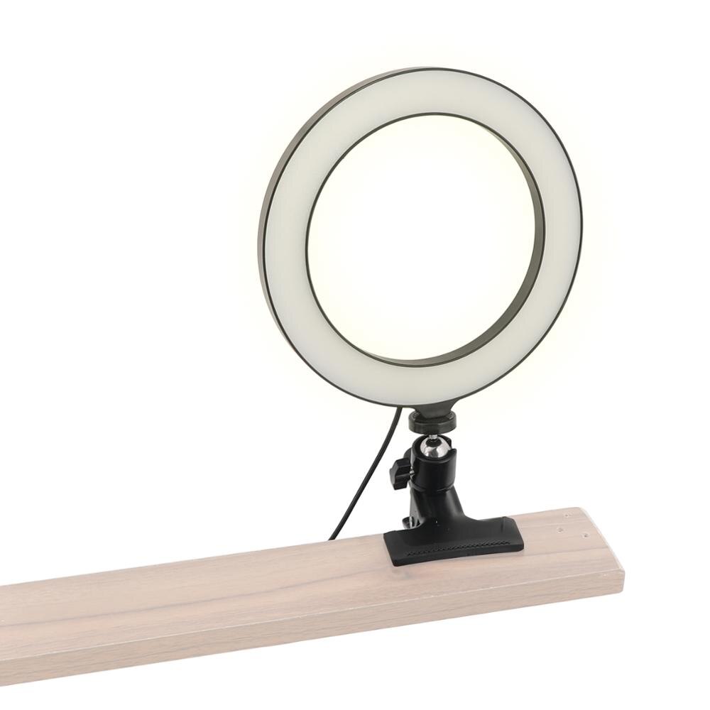 HDRiG 8 Inch LED Ring Light Clip Clamp Holder Mount with Universal Metal Standard Ball Head for Camera Flash Photography