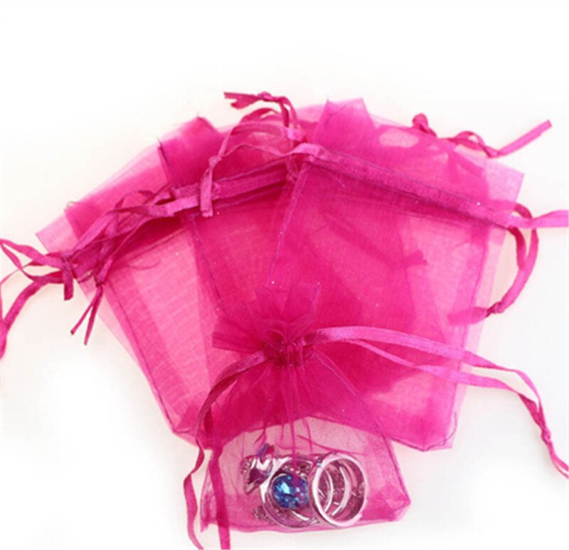 20 pcs/lot Organza Bags Wedding Pouches Jewelry Candy Cookie Packaging Bags Nice Bag Event Party Packing Supplies