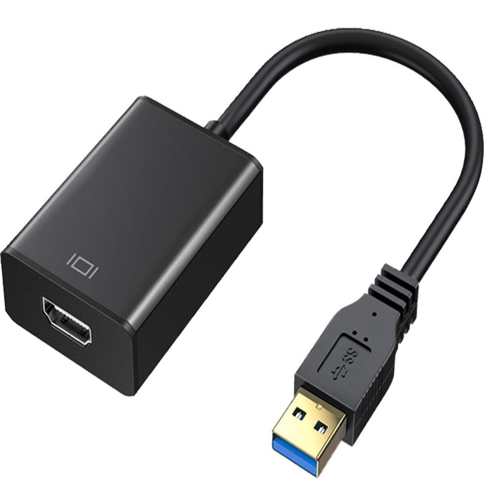 Usb 3.0 Naar Vga Adapter Met Audio Kabel Hdmi-Compatibel Splitter Naar Vga Converter Digitale Analoge Hd 1080P voor Pc Laptop Tablet: Black