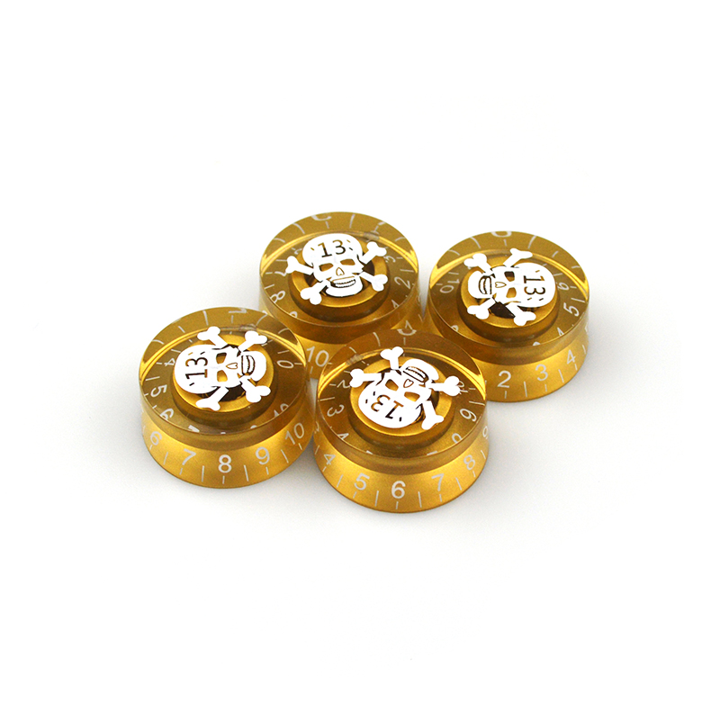 4 PCS Round Guitar Knobs Speed Volume Tone Control Knobs Rotary Knobs for Electric Guitar Parts Replacement: light yellow