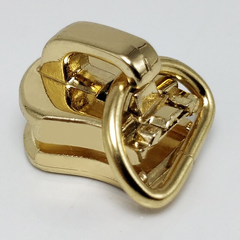 Kit de réparation de fermeture éclair en métal, anneau D, 10 pièces, tirettes pour sac de poche, bricolage, accessoires de couture, 5 #, ZT189: ZT189-LightGold