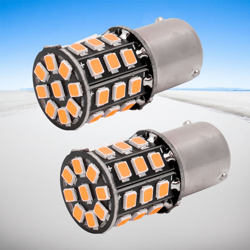 2 Pcs BAU15S 7507 PY21W 1156PY High Power Amber Geel 33 Smd 2835 Led Lamp Voor Voorste Richtingaanwijzers richting Indicator Lamp