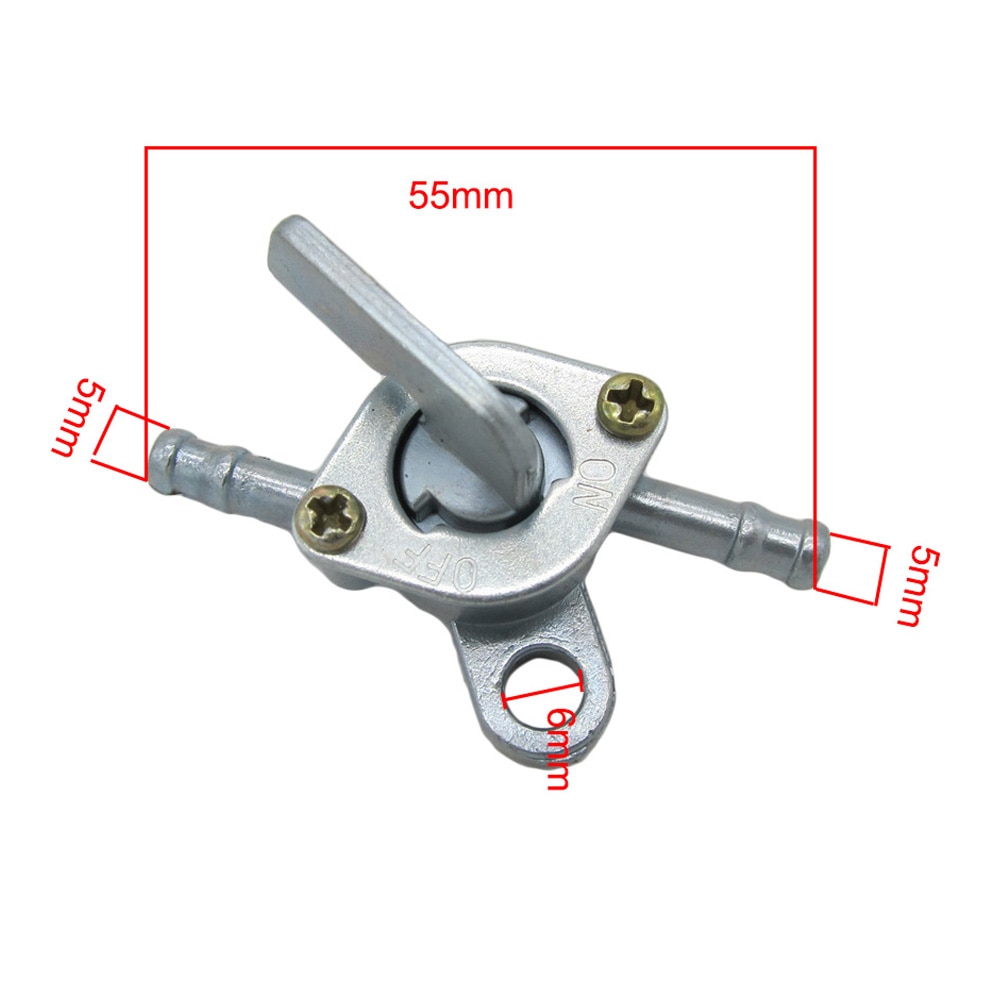 Interruptor de llave de tanque de combustible de gasolina en línea para motocicleta, Mini Moto de bolsillo, ATV, 5mm, 2 tiempos, 47cc, 49cc, 1 ud.