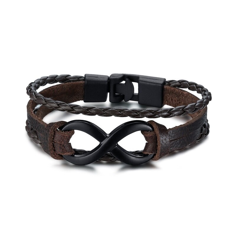 ZORCVENS 2022 Neue Jahrgang rüder Charme Armbinde für Männer Multi-schicht Leder Seil Armbänder Armreifen: 83215