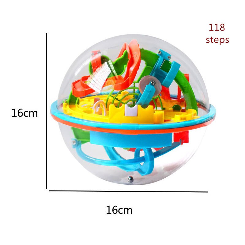 100 Stappen 3D puzzel Bal Kinderen Uitdaging obstakel spel Labyrint bal Puzzel Balans training Klaring game: 118 steps