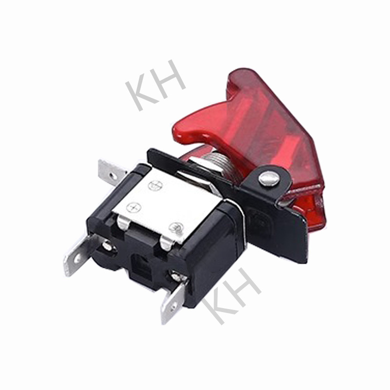 Auto Car Boat Truck Illuminated Led Toggle Switch With Safety Aircraft Flip Up Cover Guard 12V20A transparent