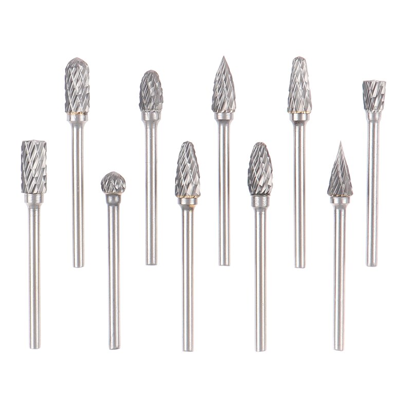 10 Stks/set Hardmetalen Frees Rotary Bestand Frees Polijsten Hoofd 3*6Mm