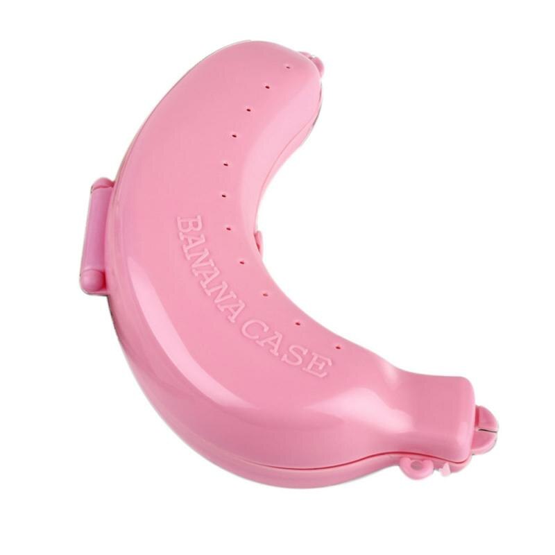 Boîte mignonne de protection de banane pour voyage en extérieur,conteneur pour stockage de fruits, support de déjeuner, lot de 1 pièce: Pink