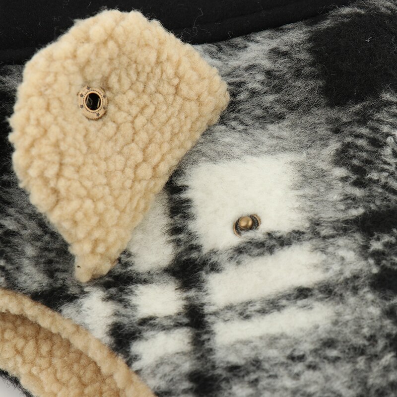 Camoland plaid bomber hat til mænd kvinder øreklap russisk ushanka kasket med beskyttelsesbriller termisk imiteret berber fleece trapper pilot hat