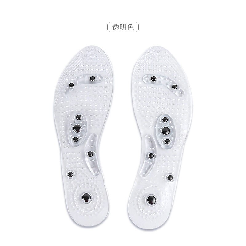 Foot Massage Magnetic Massage Insole Feet Massage Physiotherapy Therapy Acupressure Magnetic Massage Insole Slimming Insoles: White-29cm(44-48)