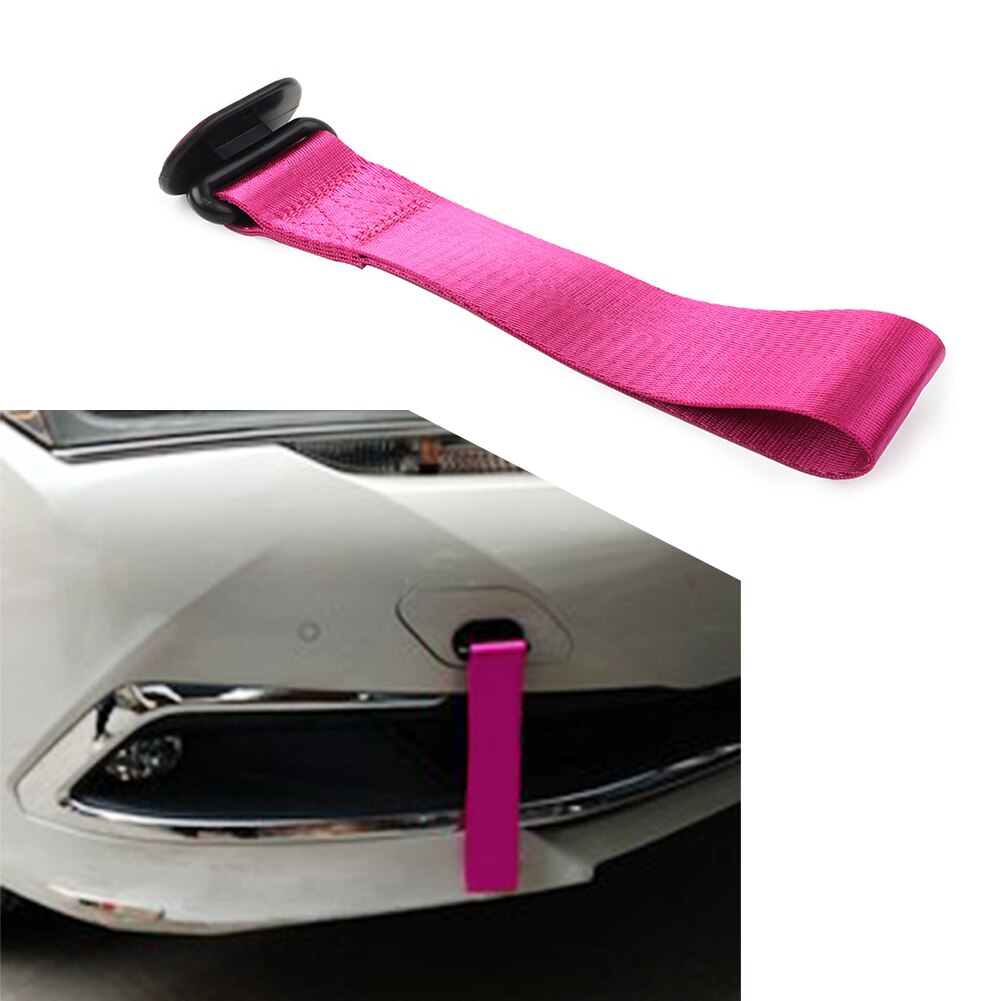 8 Kleuren Auto Tow Towing Strap Riem Touw Rally Haak Universal Rear/Voorbumper: Rose
